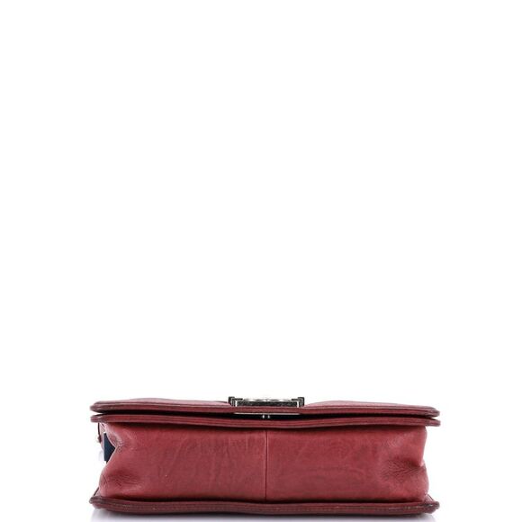 Chanel Boy Flap Bag Studded Quilted Distressed Calfskin Old Medium Red - Picture 5 of 7